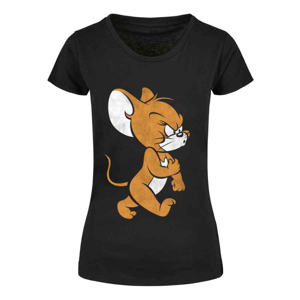 Merchcode Tom and Jerry - Angry Mouse Damen TShirt - Schwarz